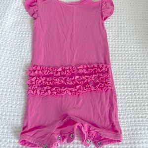 Posh Peanut Pink Ruffled Romper